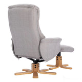The Cairo - Lisbon Silver Fabric - Swivel Recliner Chair & Matching Footstool Morris Living