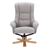 The Cairo - Lisbon Silver Fabric - Swivel Recliner Chair & Matching Footstool Morris Living - thumbnail 5