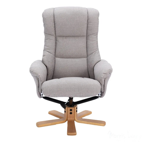 The Cairo - Lisbon Silver Fabric - Swivel Recliner Chair & Matching Footstool Morris Living - image 5