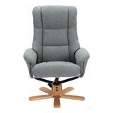 The Cairo - Lisbon Teal Green Fabric - Swivel Recliner Chair & Matching Footstool Morris Living