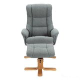 The Cairo - Lisbon Teal Green Fabric - Swivel Recliner Chair & Matching Footstool Morris Living - thumbnail 4