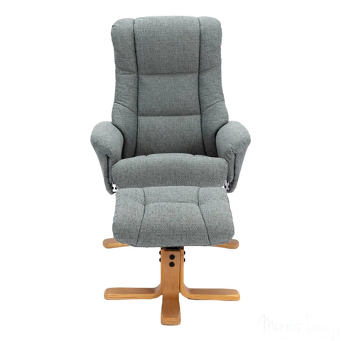 The Cairo - Lisbon Teal Green Fabric - Swivel Recliner Chair & Matching Footstool Morris Living - image 4