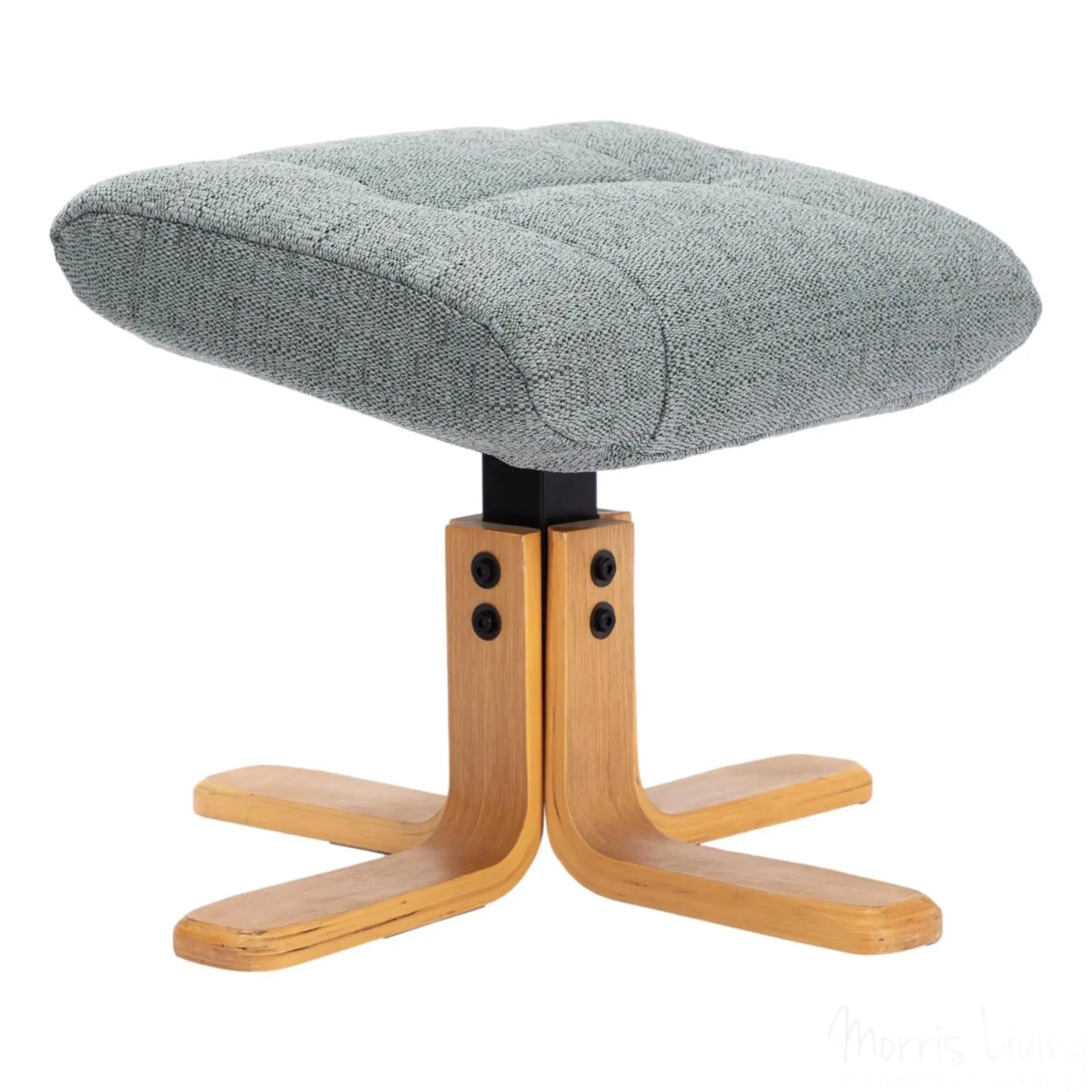 The Cairo - Lisbon Teal Green Fabric - Swivel Recliner Chair & Matching Footstool Morris Living
