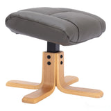 The Cairo - Swivel Recliner Chair & Matching Footstool in Cinder Faux Leather Morris Living
