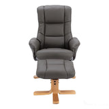 The Cairo - Swivel Recliner Chair & Matching Footstool in Cinder Faux Leather Morris Living - thumbnail 3