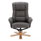 The Cairo - Swivel Recliner Chair & Matching Footstool in Cinder Faux Leather Morris Living - thumbnail 4