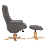 The Cairo - Swivel Recliner Chair & Matching Footstool in Cinder Faux Leather Morris Living - thumbnail 7
