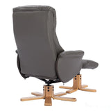 The Cairo - Swivel Recliner Chair & Matching Footstool in Cinder Faux Leather Morris Living - thumbnail 9