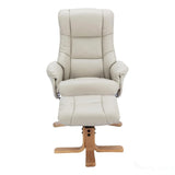 The Cairo - Swivel Recliner Chair & Matching Footstool in Mushroom Faux Leather Morris Living - thumbnail 4