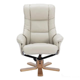 The Cairo - Swivel Recliner Chair & Matching Footstool in Mushroom Faux Leather Morris Living - thumbnail 5