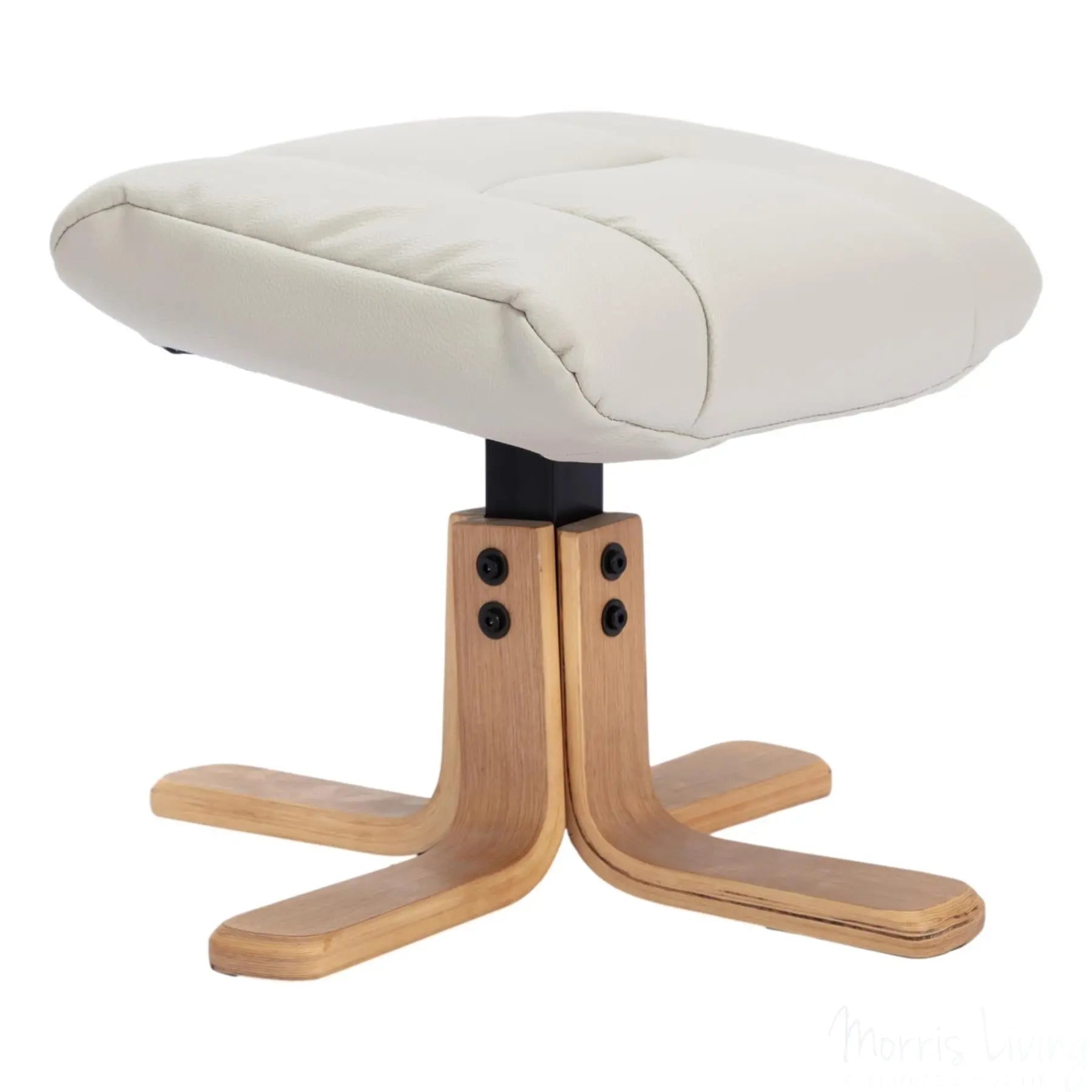 The Cairo - Swivel Recliner Chair & Matching Footstool in Mushroom Faux Leather Morris Living