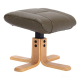 The Cairo - Swivel Recliner Chair & Matching Footstool in Olive Green Faux Leather Morris Living