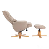 The Cairo - Swivel Recliner Chair & Matching Footstool in Pebble Faux Leather Morris Living