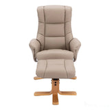 The Cairo - Swivel Recliner Chair & Matching Footstool in Pebble Faux Leather Morris Living - thumbnail 4