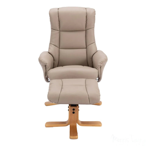 The Cairo - Swivel Recliner Chair & Matching Footstool in Pebble Faux Leather Morris Living - image 4