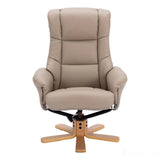 The Cairo - Swivel Recliner Chair & Matching Footstool in Pebble Faux Leather Morris Living - thumbnail 5