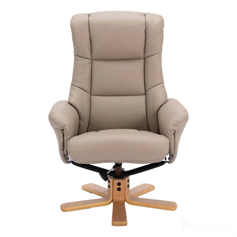 The Cairo - Swivel Recliner Chair & Matching Footstool in Pebble Faux Leather Morris Living - image 5