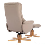 The Cairo - Swivel Recliner Chair & Matching Footstool in Pebble Faux Leather Morris Living - thumbnail 9