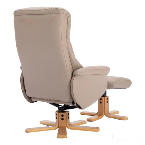 The Cairo - Swivel Recliner Chair & Matching Footstool in Pebble Faux Leather Morris Living - image 9