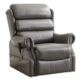 The Carlton Genuine Leather Riser Recliner in Grey - Dual Motor Mobility Chair Morris Living