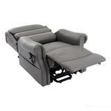 The Carlton Genuine Leather Riser Recliner in Grey - Dual Motor Mobility Chair Morris Living - thumbnail 5