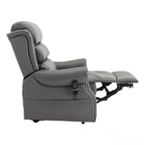 The Carlton Genuine Leather Riser Recliner in Grey - Dual Motor Mobility Chair Morris Living - thumbnail 7