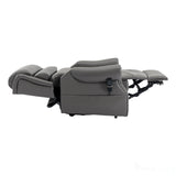 The Carlton Genuine Leather Riser Recliner in Grey - Dual Motor Mobility Chair Morris Living - thumbnail 8