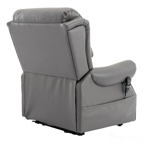 The Carlton Genuine Leather Riser Recliner in Grey - Dual Motor Mobility Chair Morris Living - image 9
