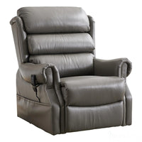 The Carlton Genuine Leather Riser Recliner in Grey - Dual Motor Mobility Chair - Refurbished Morris Living