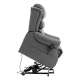 The Carlton Genuine Leather Riser Recliner in Grey - Dual Motor Mobility Chair - Refurbished Morris Living