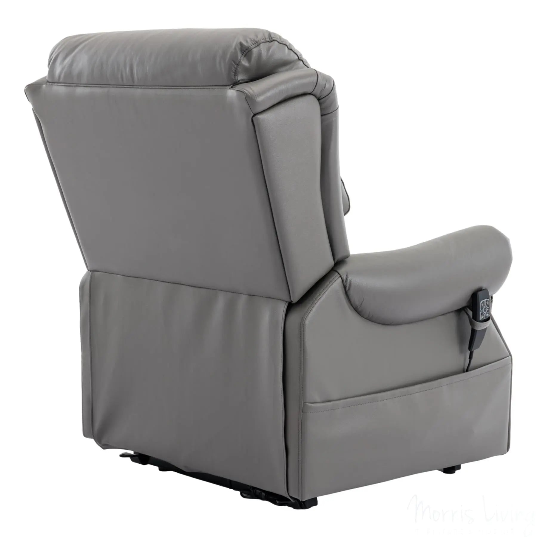 The Carlton Genuine Leather Riser Recliner in Grey - Dual Motor Mobility Chair - Refurbished Morris Living