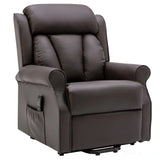 The Darwin - Dual Motor Riser Recliner Mobility Arm Chair in Brown Leather - Refurbished Morris Living
