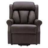 The Darwin - Dual Motor Riser Recliner Mobility Arm Chair in Brown Leather - Refurbished Morris Living