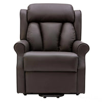 The Darwin - Dual Motor Riser Recliner Mobility Arm Chair in Brown Leather - Refurbished Morris Living