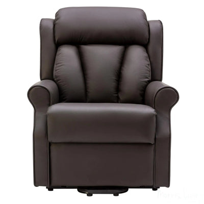 The Darwin - Dual Motor Riser Recliner Mobility Arm Chair in Brown Leather - Refurbished Morris Living
