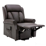 The Darwin - Dual Motor Riser Recliner Mobility Arm Chair in Brown Leather - Refurbished Morris Living