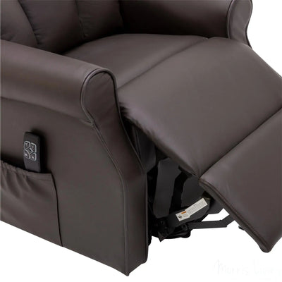 The Darwin - Dual Motor Riser Recliner Mobility Arm Chair in Brown Leather - Refurbished Morris Living