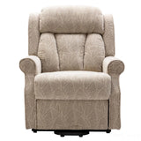 The Darwin - Dual Motor Riser Recliner Mobility Arm Chair in Cream Brushstroke Fabric Morris Living - thumbnail 2