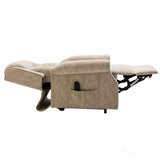 The Darwin - Dual Motor Riser Recliner Mobility Arm Chair in Cream Brushstroke Fabric Morris Living - thumbnail 7