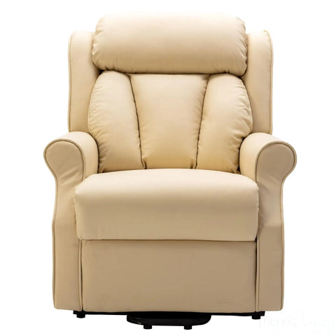 The Darwin - Dual Motor Riser Recliner Mobility Arm Chair in Cream Genuine Leather Morris Living - image 2