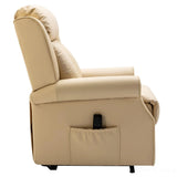 The Darwin - Dual Motor Riser Recliner Mobility Arm Chair in Cream Genuine Leather Morris Living - thumbnail 3