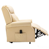 The Darwin - Dual Motor Riser Recliner Mobility Arm Chair in Cream Genuine Leather Morris Living - thumbnail 4