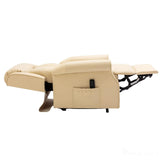The Darwin - Dual Motor Riser Recliner Mobility Arm Chair in Cream Genuine Leather Morris Living - thumbnail 7