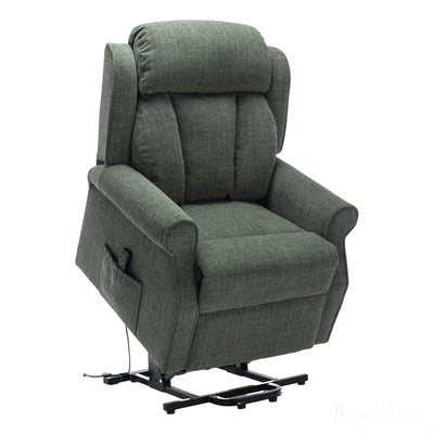 The Darwin - Dual Motor Riser Recliner Mobility Arm Chair in Fern Fabric - Refurbished Morris Living