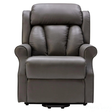 The Darwin - Dual Motor Riser Recliner Mobility Arm Chair in Grey Genuine Leather Morris Living - image 2
