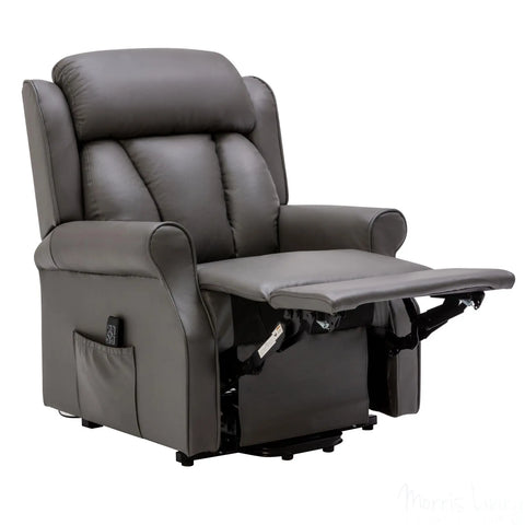 The Darwin - Dual Motor Riser Recliner Mobility Arm Chair in Grey Genuine Leather Morris Living - image 6
