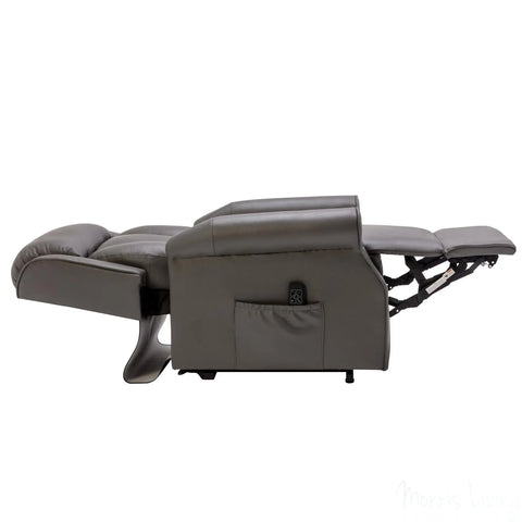 The Darwin - Dual Motor Riser Recliner Mobility Arm Chair in Grey Genuine Leather Morris Living - image 7