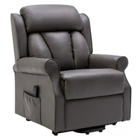 The Darwin - Dual Motor Riser Recliner Mobility Arm Chair in Grey Leather - Clearance Morris Living