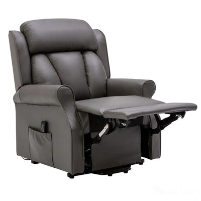 The Darwin - Dual Motor Riser Recliner Mobility Arm Chair in Grey Leather - Clearance Morris Living