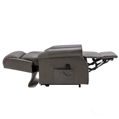 The Darwin - Dual Motor Riser Recliner Mobility Arm Chair in Grey Leather - Clearance Morris Living